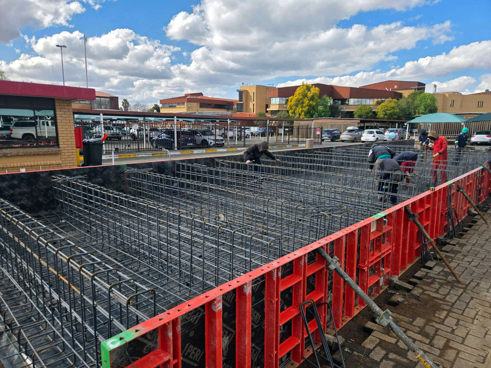 RMS steel fixing for the Rosepark Hospital water tank, Bloemfontein