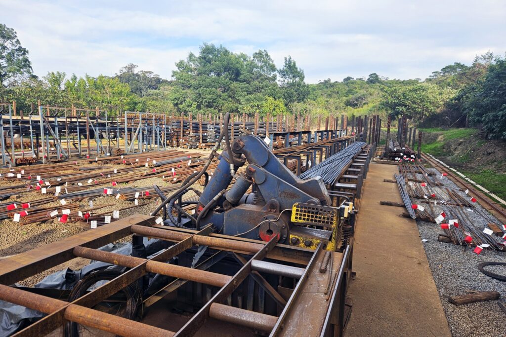 Reinforcing Steel in East London: Your Eastern Cape Supplier 3 Bar processing machine and bar feed table in the RMS East London yard
