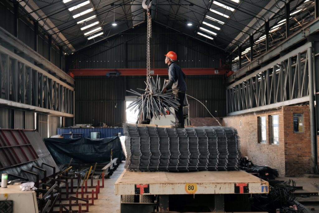 Welded mesh sheets and cut and bend reinforcing steel at the RMS Johannesburg branch in Germiston