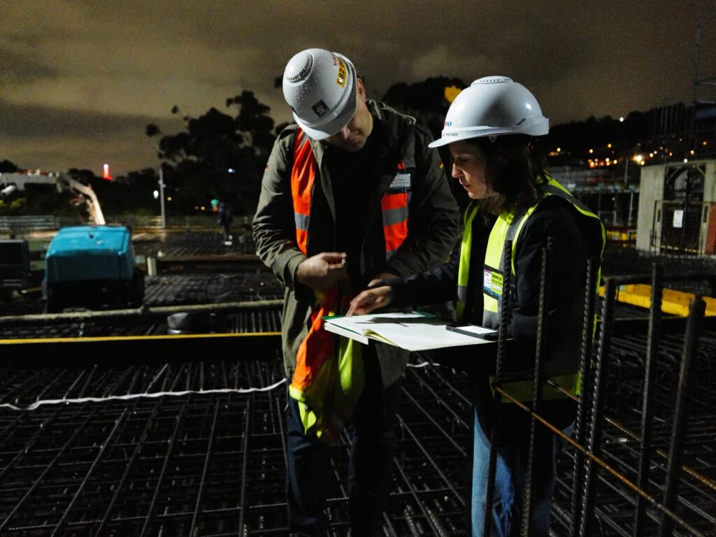 249 Tonnes in Five Working Days: RMS Steel Fixing at The Granger, Cape Town 8 Pre-dawn check of the reinforcement before the concrete pour at The Granger Building